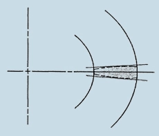 Fig.1 - Crowning on the tooth of a straight tooth bevel gear from the Coniflex cutting process